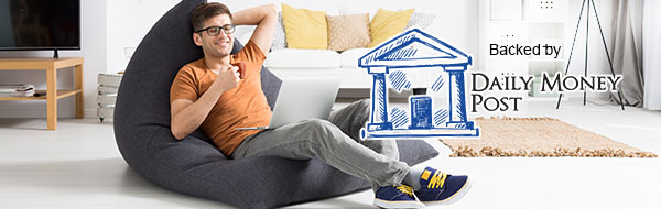 man sitting at home backed by daily money post