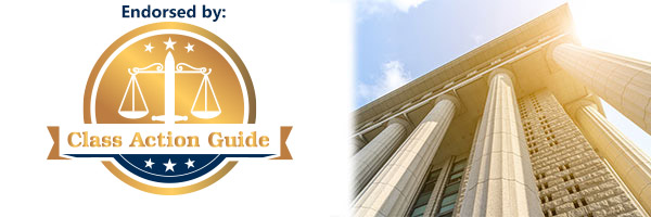 Logo courthouse building endorsed by The Class Action Guide