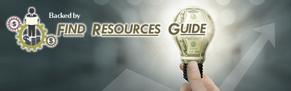 hand with lightbulb backed by find resources guide