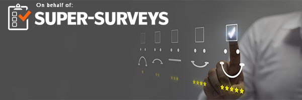 On behalf of Super-Surveys. Someone selecting a happy face.