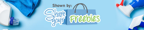 Shown by Share Your Freebies. Cleaning products.